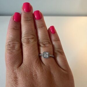 Pandora Square Sparkle Halo Ring 8
